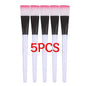 Pink facial masks brushes set with soft hair applicators for DIY face masks, makeup, and spa facial care tools.