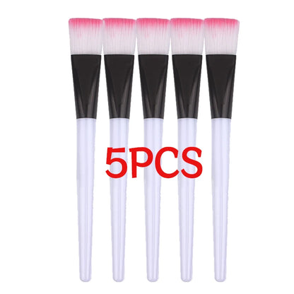 Pink DIY facial masks brushes set with soft hair applicators for face masks, makeup, and spa facial care at beauty salons.