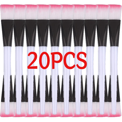 Pink DIY facial masks brushes set with soft bristles for face masks, makeup application, and spa facial care tools.