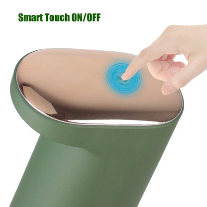 Pink 450ml foam liquid soap dispenser from BackupMyFilesNow.com, touchless, USB rechargeable, portable, automatic foaming for bathroom and kitchen