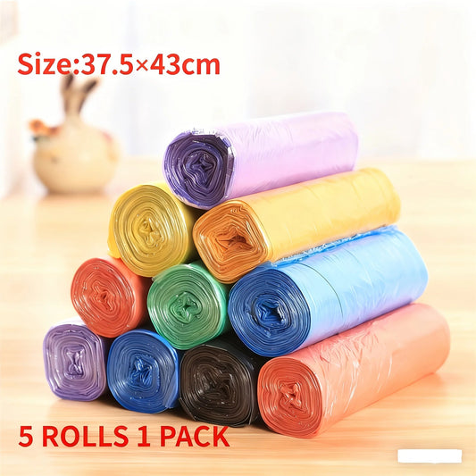 BackupMyFilesNow® pink 4-gallon bathroom trash bags, 5 rolls with 75 disposable thin trash bags for bathroom and kitchen storage.