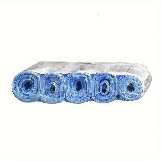 Set of 5 rolls with 75 pink 4-gallon disposable bathroom and kitchen trash bags, thin and lightweight for storage and disposal.