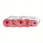Pack of 75 pink 4-gallon bathroom and kitchen trash bags from BACKUPMYFILESNOW.COM®, disposable thin trash bags for storage and waste.