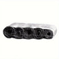 Pack of 5 rolls with 75 pink 4-gallon disposable bathroom and kitchen trash bags, lightweight and thin for storage and waste disposal.