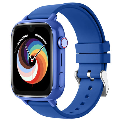 Pink 4G kids smart watch with GPS, camera, video call, SOS, and tracker features for child safety and communication.