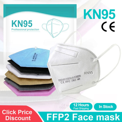 Pink 5-layer KN95 face mask filters for adults, reusable FFP2 surgical masks with CE certification and KN95 protection.