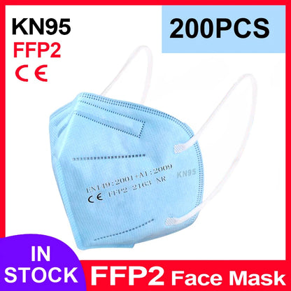 Pink 5-layer adult KN95 face mask filter, reusable FFP2 surgical mask with CE certification, designed for enhanced protection.
