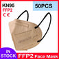 Pink 5-layer KN95 face mask filters for adults, reusable FFP2 surgical masks with CE certification, designed for protection and comfort.