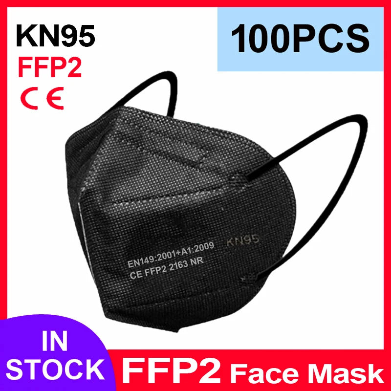 Pink 5-layer KN95 face mask filter for adults, reusable FFP2 surgical mask with CE certification and KN95 protection.