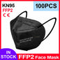 Pink 5-layer KN95 face mask filter for adults, reusable FFP2 surgical mask with CE certification and KN95 protection.