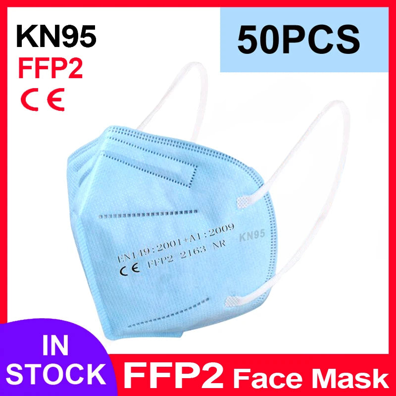 Pink 5-layer KN95 face mask filters for adults, reusable FFP2 surgical masks with CE certification.
