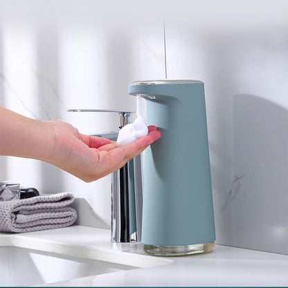 Pink bathroom sensor soap dispenser by BackupMyFilesNow.com, automatic liquid refillable soap dispenser with touchless operation.