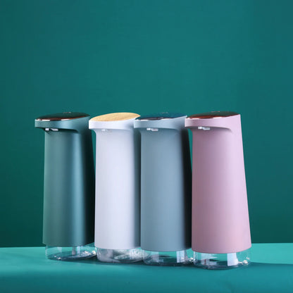 Pink bathroom sensor soap dispenser by BackupMyFilesNow.com, refillable liquid automatic soap dispenser with touchless operation.
