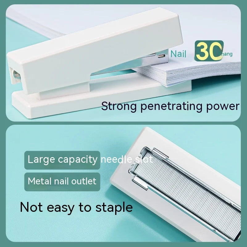 Pink desk binding paper stapler and book binder from BackupMyFilesNow.com, durable stationery for office and school use.