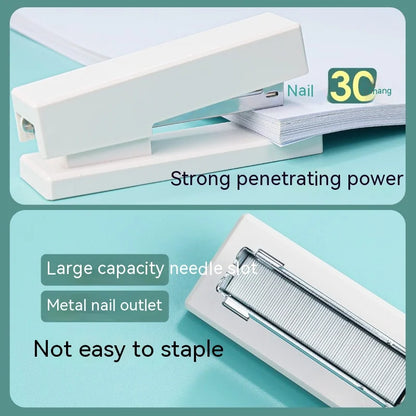 Pink desk binding paper stapler and book binder from BackupMyFilesNow.com, durable stationery for office and school use.
