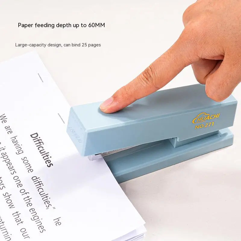 Pink desk binding paper stapler and book binder by BackupMyFilesNow.com, durable stationery for office and school use.