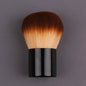 Pink and gold makeup brush with round angled top for foundation, blush, concealer, contour, and highlighting blending.