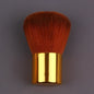 Pink gold makeup brush for foundation, blush, concealer, contour, and highlight with round angled top for blending and precise application.