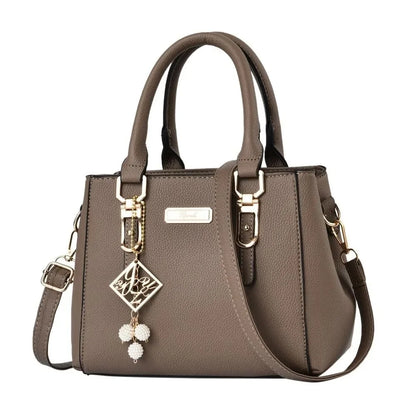 Large capacity pink leather handbag for women, casual shoulder bag with messenger style, from BackupMyFilesNow.com