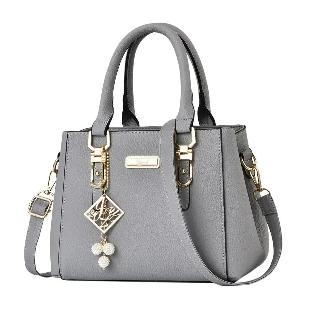 Large pink leather handbag for women, casual shoulder bag with spacious interior and messenger style from BackupMyFilesNow.com