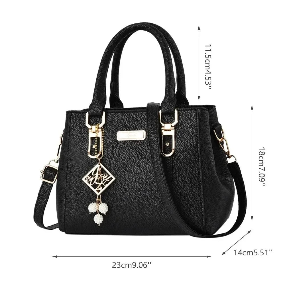 Large pink leather handbag for women, casual shoulder bag with spacious interior, stylish messenger bag by BackupMyFilesNow.com