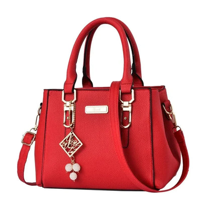 Pink large capacity leather handbag for women, casual shoulder bag with messenger style, from BackupMyFilesNow.com.
