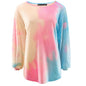 Colorful tie-dye gradient casual women's sweater from BACKUPMYFILESNOW.COM®, featuring a cozy fit and vibrant pattern.