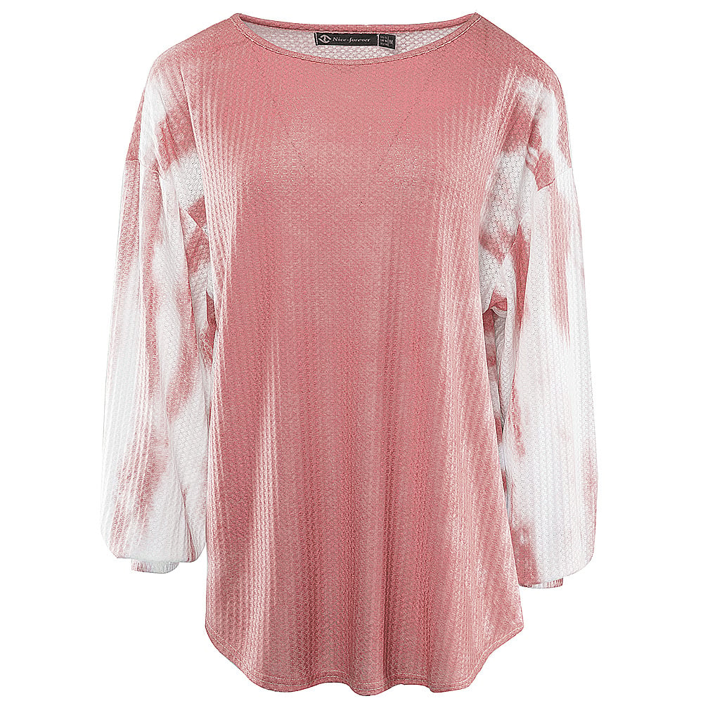 Colorful tie-dye gradient women's sweater with casual fit, featuring soft fabric and long sleeves from BACKUPMYFILESNOW.COM®.