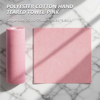 Pink SEAMETAL reusable microfiber cleaning wipe roll with 20 sheets, ideal for kitchen, car, and household cleaning tasks.