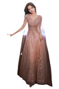 Starry Sky Dress for celebrity hosts and performers by BACKUPMYFILESNOW.COM®, featuring a shimmering, elegant evening gown with starry pattern.
