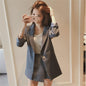 Women's British casual blazer and dress set by BACKUPMYFILESNOW.COM®, featuring a tailored blazer and matching dress in a stylish design.