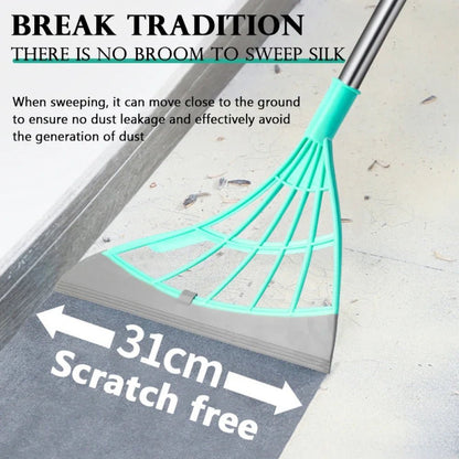 Pink silicone scraper broom and glass wiper for cleaning floors, windows, and bathrooms with household splicing design.