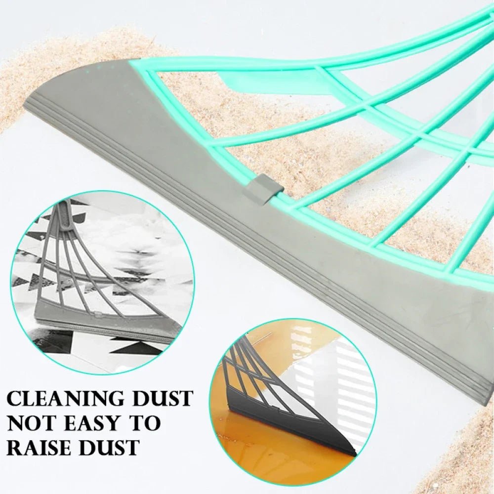 Pink silicone scraper broom and glass wiper with high-place cleaning features, ideal for household floor and bathroom cleaning.