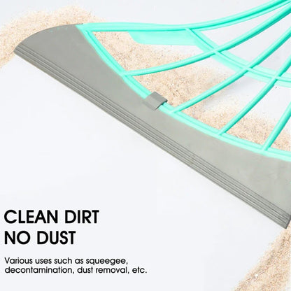 Pink silicone scraper broom with flexible wiper blade for cleaning glass, floors, and bathrooms, ideal for household sweeping tasks.