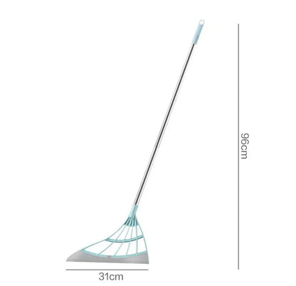 Pink silicone scraper broom and glass wiper, household floor mop with high-place cleaning, bathroom sweeping, and water-resistant design.