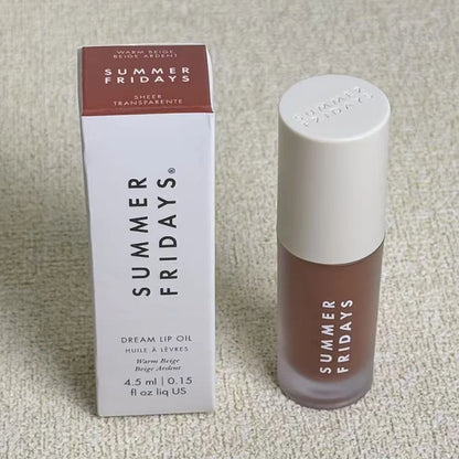 Summer Fridays Mini Lip Gloss Set featuring vanilla beige lip balm, moisturizing, smooth, long-lasting, soft tube makeup for lip care.