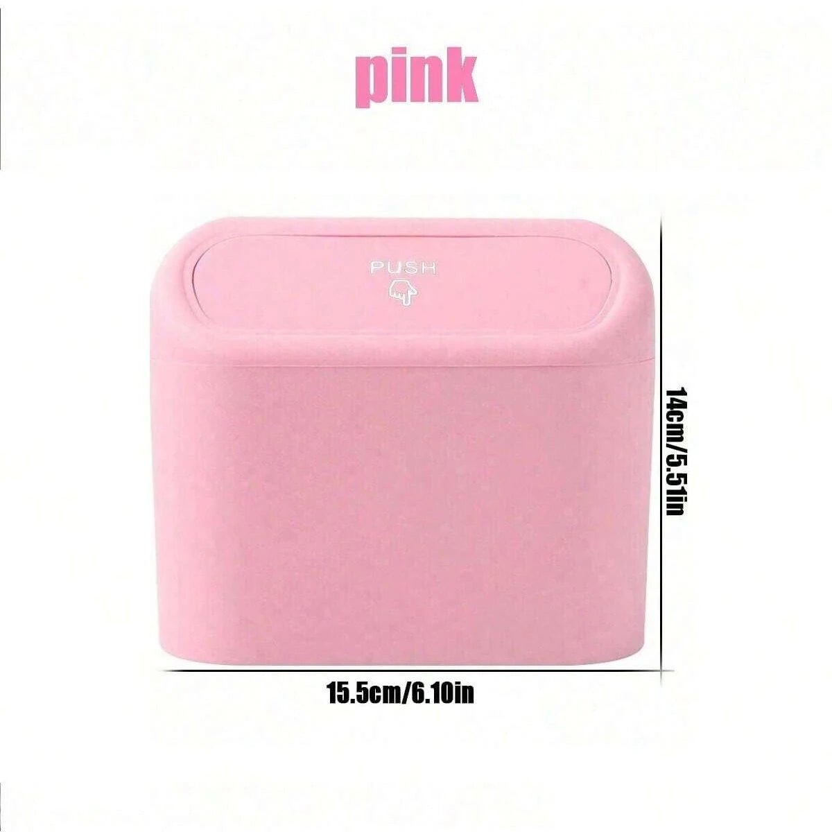 Pink car trash can with lid, 4 rolls of leak-proof garbage bags, portable hanging trash can for vehicle organization.