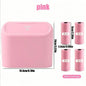 Pink car trash can with lid, includes 4 rolls of leak-proof garbage bags, portable hanging trash bin for vehicle organization.