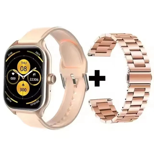Smartwatch for Android and iOS with 1.83-inch HD display, Bluetooth call, message alerts, music, sports mode, suitable for men and women.