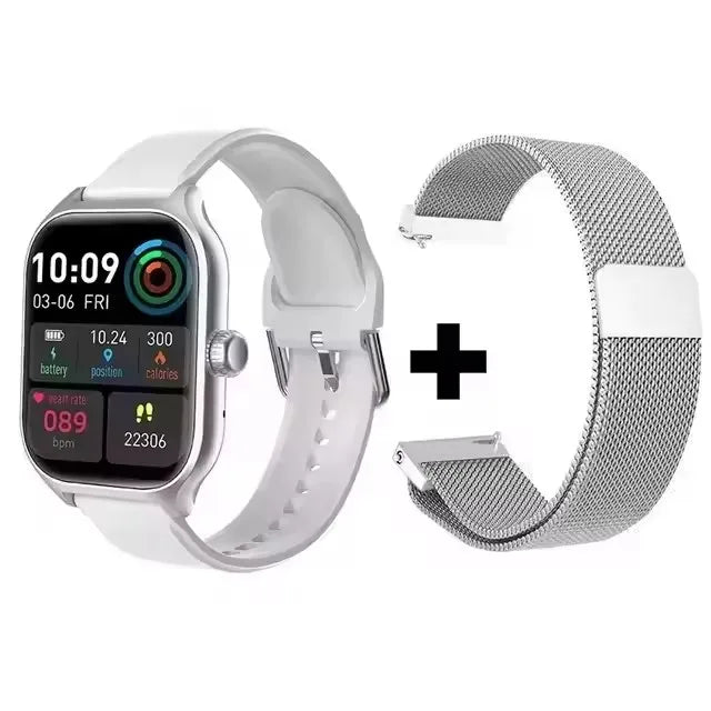 Smartwatch for Android and iOS with 1.83-inch HD display, Bluetooth calls, message alerts, music, and sports mode for men and women.