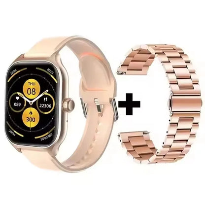 Smartwatch for Android and iOS with 1.83-inch HD display, Bluetooth call, message alerts, music, and sports mode, suitable for men and women.