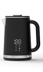 Smart thermostatic 1.7L electric kettle with stainless steel body, double-layer insulation, pointed spout, for boiling water.