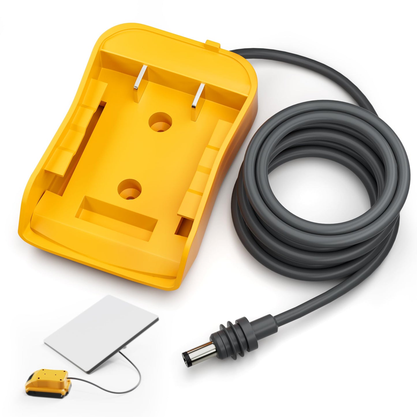 BACKUPMYFILESNOW® RVBOATPAT 3.28ft Starlink Mini power cable connecting DeWalt 20V battery to Starlink Mini, 18AWG DC power cable