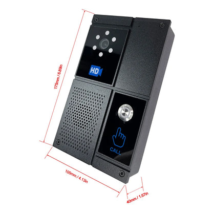 Smart SIP HD video intercom doorbell with touch screen, waterproof design, night vision, and anti-strike system for home and office.