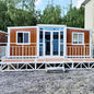 Brown customized foldable modular shipping container house by BACKUPMYFILESNOW.COM®, prefabricated mobile villa with modern design.