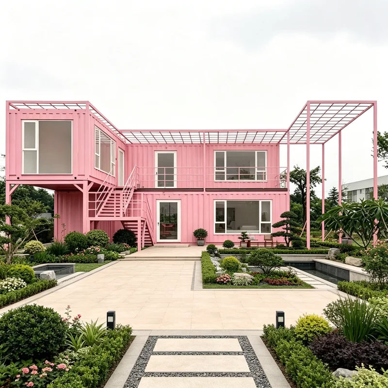 Brown customized foldable modular shipping container house by BACKUPMYFILESNOW.COM®, showcasing its prefabricated mobile villa design.
