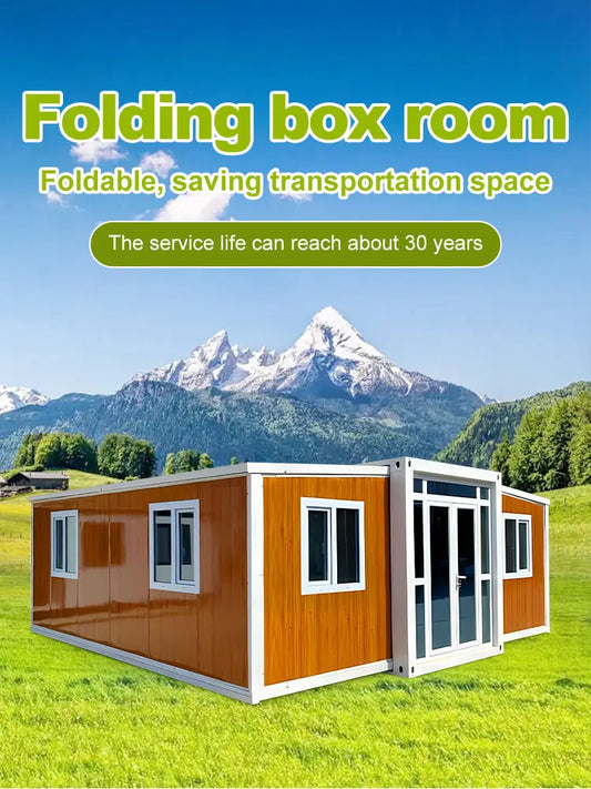 Prefabricated container house for office or dormitory use, portable and flat-packed by BACKUPMYFILESNOW.COM® for easy relocation.