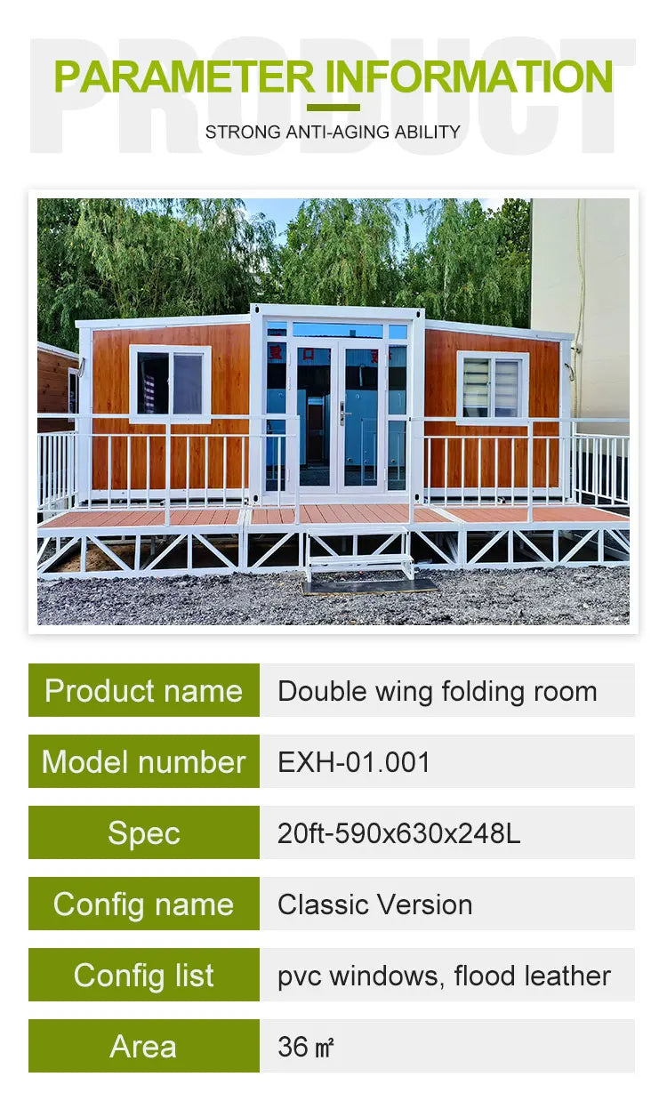 Prefab portable container house for office dormitory, made by BACKUPMYFILESNOW.COM®, featuring a flat pack, movable design, and modern exterior.