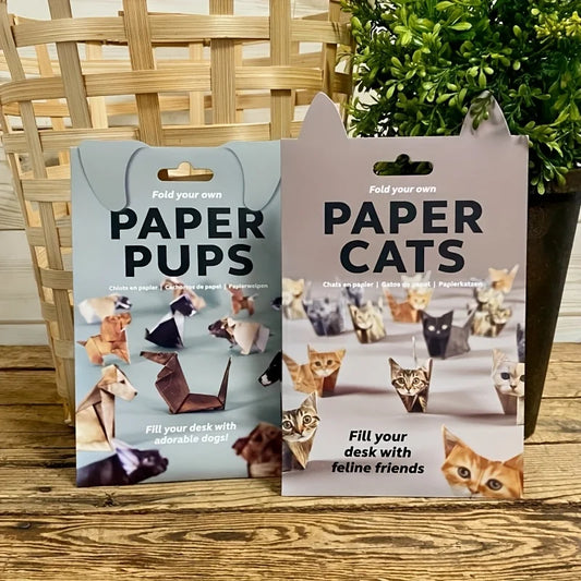 Paper Cats Origami Kit by BackupMyFilesNow.com featuring foldable cute paper cat figures for home decor and gift-giving.