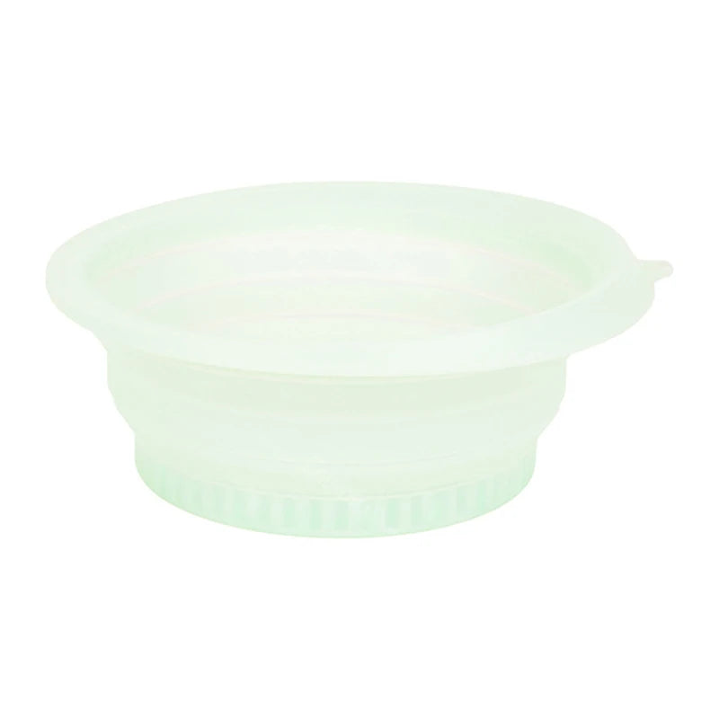 Large purple foldable silicone bowl for face ice baths and skincare routines, portable and flexible for women and girls.